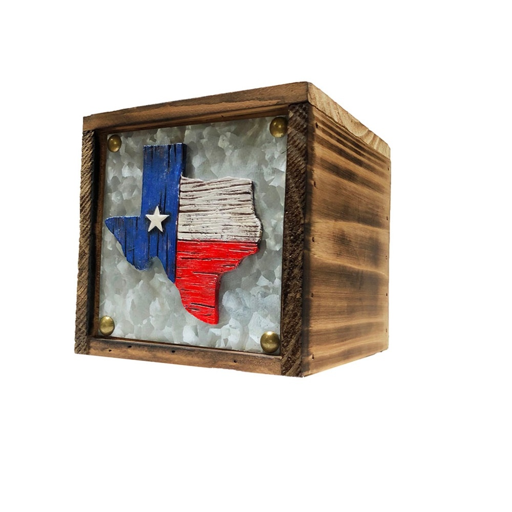 Texas State Map Tissue Box Cover - Square